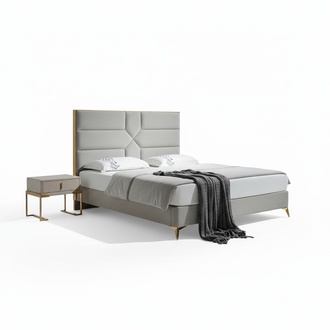 Double bed bedroom hotel marriage luxury bed 2x nightstand 3pcs. new beds set