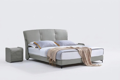 Double bed bedroom hotel marriage luxury bed 2x bedside table 3pcs. Set of beds New