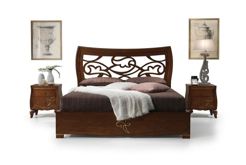 Double Bed Bed Frame Bed Wood Double Bedroom Brown Modern