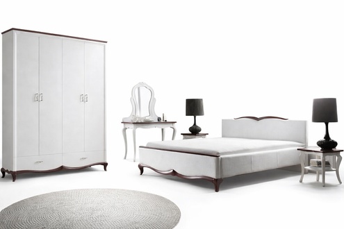 Double bed Chester bed bed beds upholstery textile classic wood bedroom new