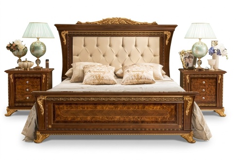Double bed solid wood bedroom beds design bed furniture MobilPiu Luxury