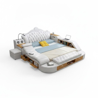 Double Luxury Design Bed Upholstery Beds Hotel Multifunctional Bed New