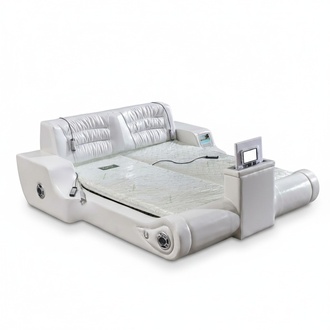 Double Luxury Design White Bed Upholstered Beds Modern Hotel Multifunction