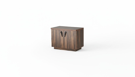 Brown sideboard, two-door, office, modern, rectangular.