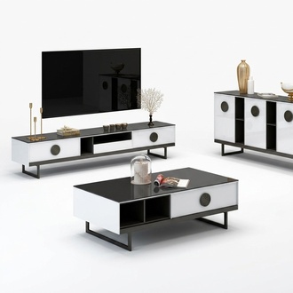 Chest of Drawers + Coffee Table + RTV Sideboard New Italian Designer Furniture 3pcs Set