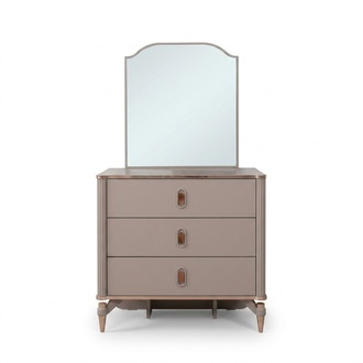 Dresser set with mirror wooden children\'s room beige console set
