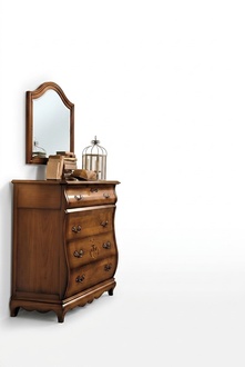 Chest of drawers sideboard cabinet wood chests of drawers Italian furniture solid mirror 2 pieces