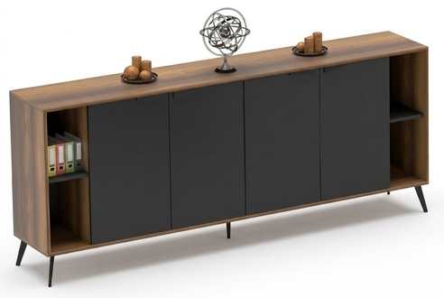 Cabinet Sideboard Office Furniture Study Desk Brown Black