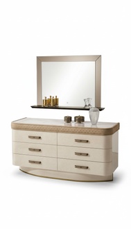 Chest of Drawers With Mirror Sideboard Chest of Drawers Set Italian Furniture 2 pieces. Cabinet Wood