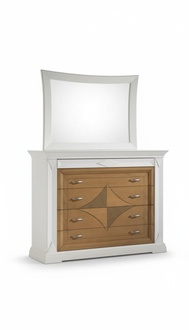 Chest of Drawers with Mirror Sideboards Wood Chests of Drawers Furniture 2pcs White Italy