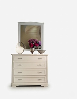 Chest of Drawers with Mirror Wood Chests of Drawers Furniture Modern Cabinet Beige 2 pcs New