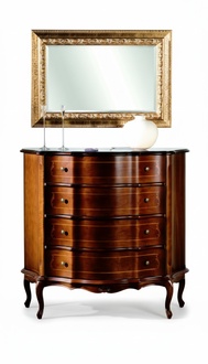 Chest of drawers wood furniture baroque with mirror 2-piece set luxury Italian furniture new