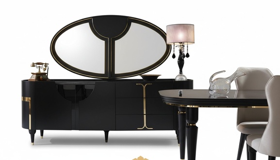 Chests of drawers sideboard furniture cabinet set 2pcs dresser mirror group wood