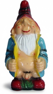 Decor garden sculpture designed as a naked standing dwarf 68cm