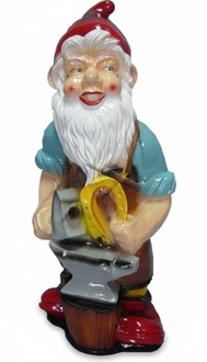 Garden decor figure designed as a dwarf blacksmith 71cm