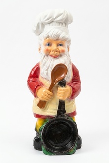 Colorful garden decor figure designed as a dwarf chef 80cm