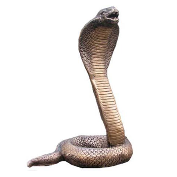 Decorative sculpture designed as a light golden ancient egyptian cobra 30cm