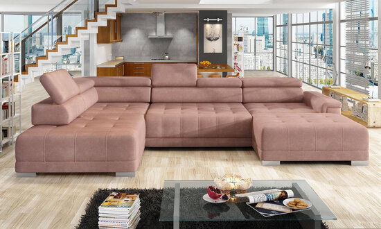 Corner Sofa U Shape Sofa Living Area Design Fabric Sofas Bed Function Sleep Couch