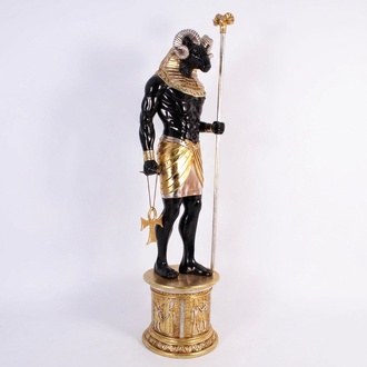 Ancient egyptian decorative massive figure with a human body & goat head 250cm height E81