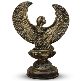 Ancient egyptian decorative sculpture designed as a golden isis goddess figure 38cm