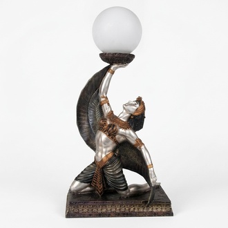 Lighting decor figure designed as an ancient egyptian isis goddess 49cm
