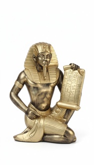 Egyptian decoration pharaoh sculpture with hieroglyphs text stucco/acrylic deco-figure statue