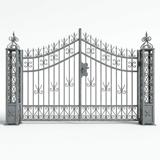 Entrance gate electric swing gates handmade per 1m wrought iron gate #026 New