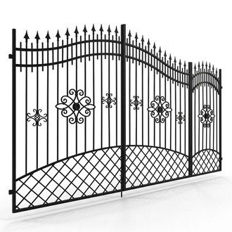 Entrance gate electric swing gates handmade per 1m wrought iron gate #027 New
