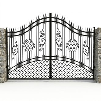 Entrance gate electric swing gates handmade per 1m wrought iron gate #030 New