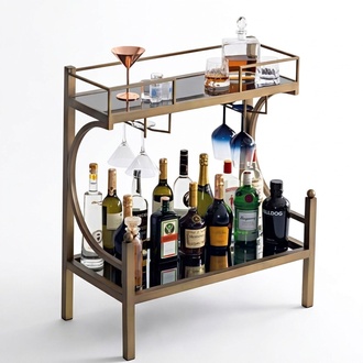 Elegant bar table with marble imitation – stylishly serve from the bar cabinet.