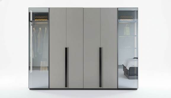 Elegant Bedroom Wardrobe Glass Wardrobe Transparent Fronts Cupboard