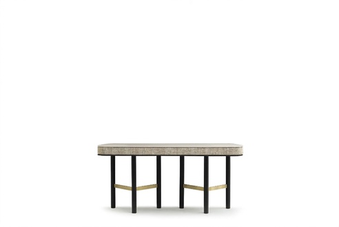 Elegant beige wooden console table in stylish design.