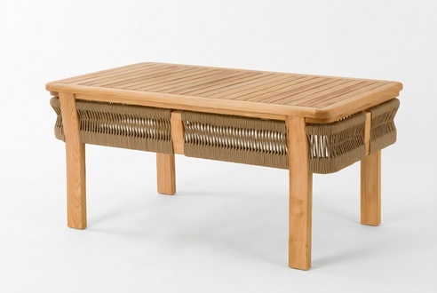Elegant brown wooden dining table for a modern home.