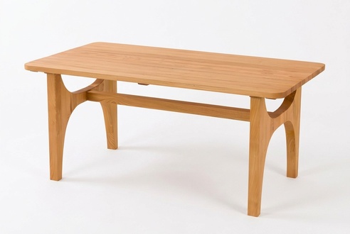 Elegant brown wooden dining table for stylish dining areas.