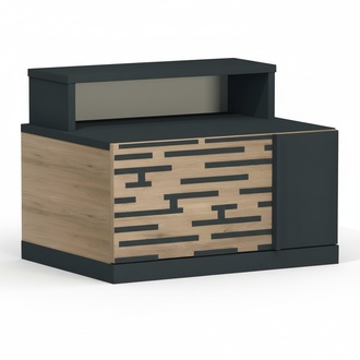 Elegant brown wooden nightstand for a stylish bedroom.