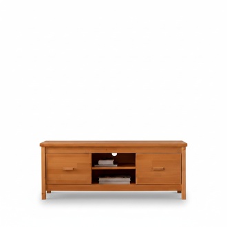 Elegant Brown TV Stand Living Room Lowboard Wooden Drawer Table