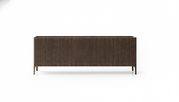 Elegant brown wooden console modern, versatile, durable.