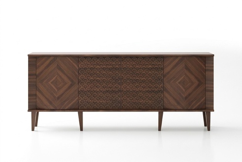 Elegant brown wooden console in a timeless design.