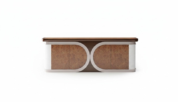 Elegant brown wooden console in a timeless design.