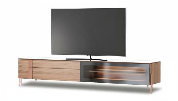 Elegant brown wooden lowboard modern for living room