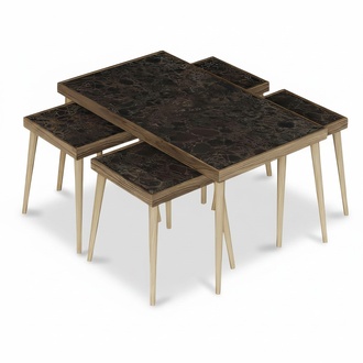 Elegant gray wooden coffee table in modern style