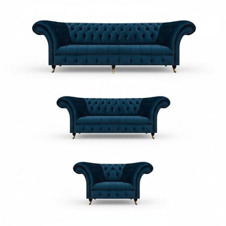 Elegant Chesterfield Sofas Living Room Furniture Designer Couches 3-piece set