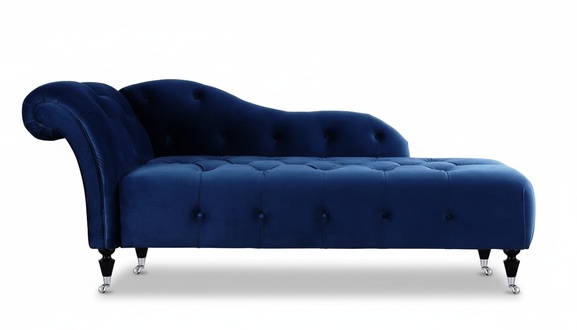 Elegant Chesterfield Lounger with Buttons Velvet Chaise Lounge Chaise Longue