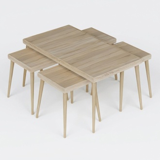 Elegant white coffee table made of wood in modern style