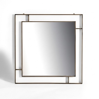 Elegant square wall mirror for any modern home living room table.