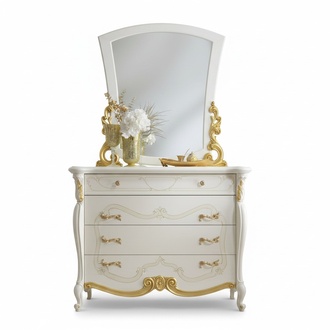 Elegant style furniture bedroom chest of drawers cupboard Classic sideboard with mirror