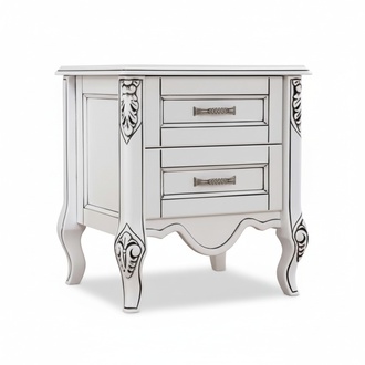 Elegant white wooden nightstand in a modern style.