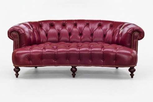 English Style Furniture Chesterfield 3-Seater Couch Upholstered Premium Faux Leather Red