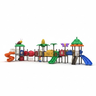 Entertainment for children Playground made of plastic Play tower with slides