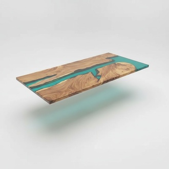 Epoxy resin dining table real wood solid waterfall epoxy table 191x91cm